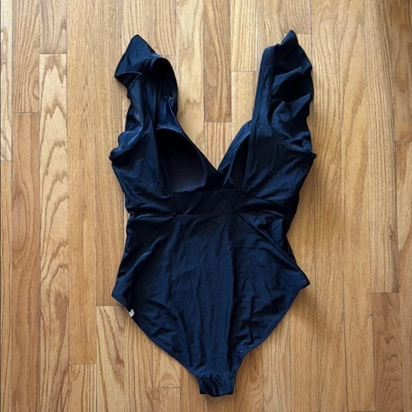 Summer salt sz 12 Black one piece Women's Swimsuit Ruffle Backflip in sea urchin - Picture 2 of 4